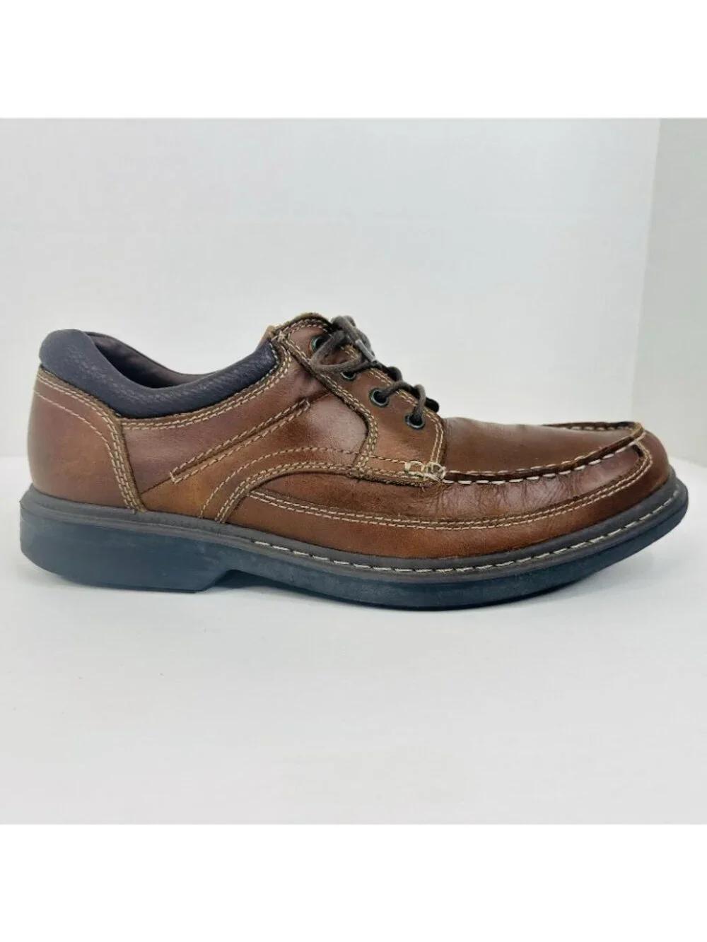 G H Bass Geoff Oxfords Men's 11.5 M Casual Shoes Brown Leather Moc Toe Lace Up